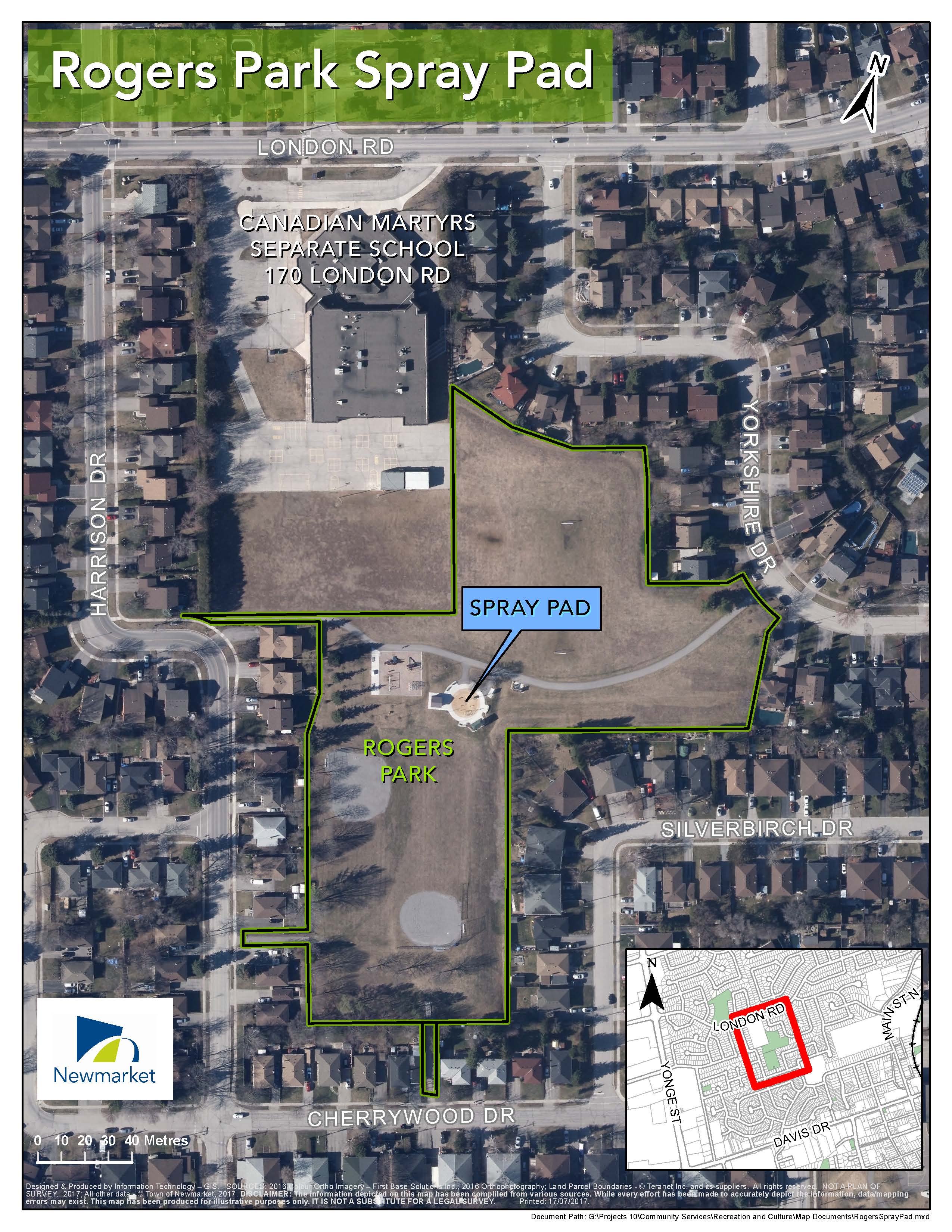 Rogers Park Spray Pad Map